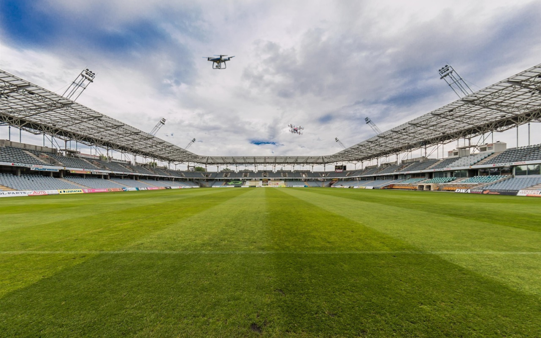 Drohne Über einem Stadion